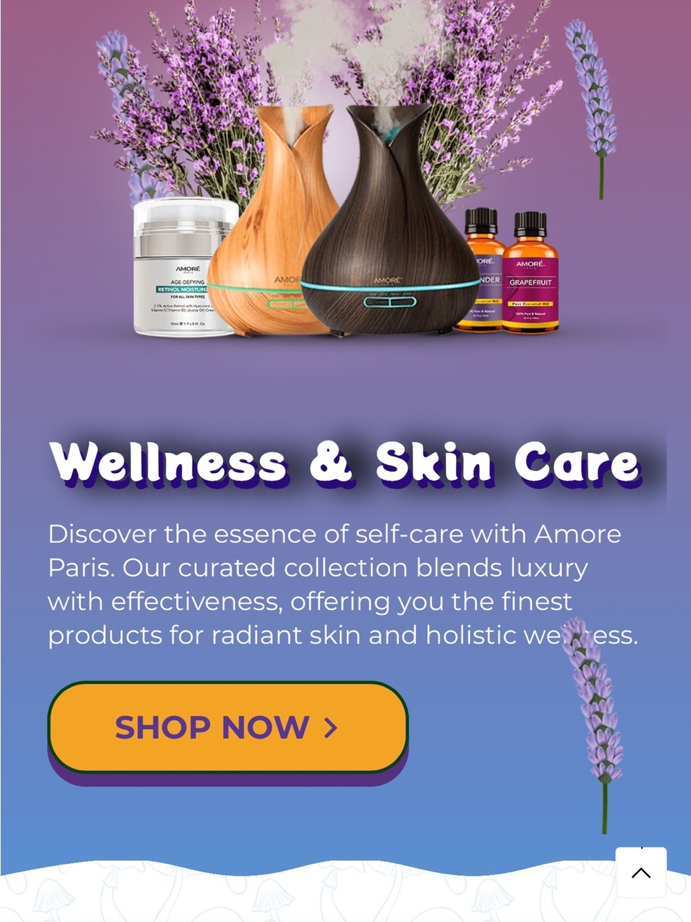AMO Lavender Wellness Set with Dark Wood & Light Wood Diffusers